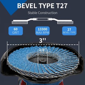 NuoDunco Pack of 10 Flap Discs, 76 mm 60 Grain Slat Discs for Metal Wood Steel, Sanding Mop Discs Sanding Discs Flap Disc for 3 Inch Angle Grinder