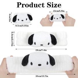 Dog Ears Face Wash Headband with Spa Wristbands Kawaii Animal Spa Headbands for Women Soft Falafel Skincare Headband and Wristband Set Make Up Face Wash Hair Accessories for Women Girls(White)
