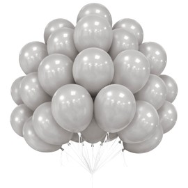 Gray Balloons, 50 Pcs 12 Inch Gray Balloons, Matte Gray Balloons, Party Balloons for kids, Balloons for Gray Baby Shower, Wedding, Valentine's Day, Birthday Party Decorations