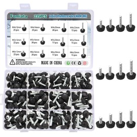 Fomiata 235 Pieces 12 Sizes Knurled Screws Set, M4 M5 M6 Carbon Thread Knurled Screw, Knurled Screw with Thread, Mounting Screw Handle Knobs, Round Head Knurled Screws