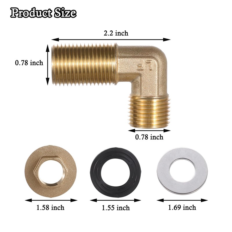 Wall Mount Commercial Faucet Installation Kit, Lead-Free (90 Degree) Backsplash