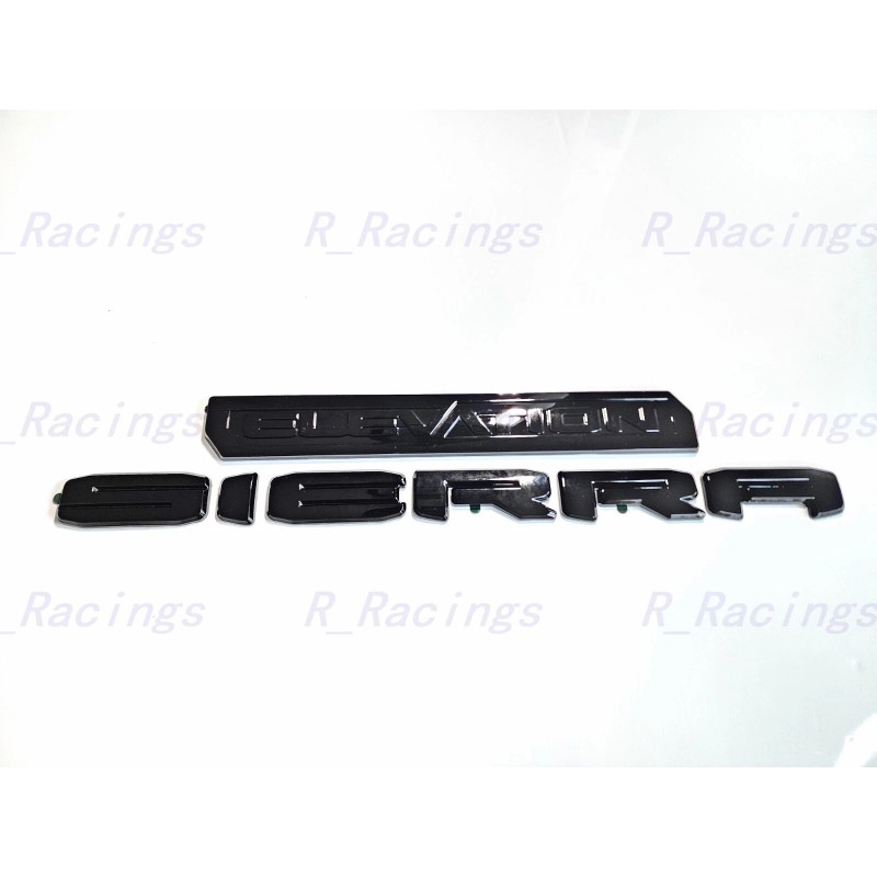 GMC Overlay 2PCS Gloss black Rear Sierra Elevation Emblem 2019-2023