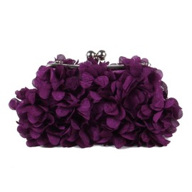 SUKUTU Women's Evening Clutch Flowers Evening Handbag Women's Wedding Party Chain Shoulder Bag Purse, purple, Elegant