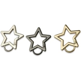 1pc Silver Star Carabiner Hook Clip Key Holder Carabiner Clip,Shaped Stainless Steel Keychain Clips Carabiners Snap Hook Holder for Keys and Wallet with Key Chain Rings,Keychain Carabiner Accessory