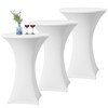 Set of 3 White Stretch Bar Table Covers for Bistro