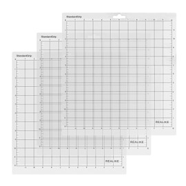12x12 Cutting Mat for Cricut Maker 3/Maker/Explore 3/Air 2/Air/One(Standardgrip 3 Mats),REALIKE Gridded Adhesive Non-Slip Cut Mat Replacement Accessories Set for Craft Vinyl