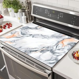 HOMETITUTE Stove Top Cover Diatomite Mat 28x20 Inch Marble Stovetop Covers Protector Heat Resistant Coffee Mat Kitchen Countertop Pad Laundry Surface Cooktop Cover Decor