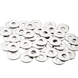 Gendewiner M4 Washers M4 x 9x0.8mm Large OD Plain Wide Metal Round Flat Spacer Repair Washer 304 Stainless Steel Washers(50 Pack) For Screws Bolt