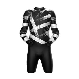 Sparx Long Sleeve Winter Cycling Thermal Skinsuit Pro Team Bicycle Suit Bike Racing Suit Cycle Kit 3D Pad, Brushes, X-Large