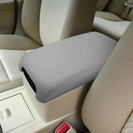 DEYTOP - Funda para reposabrazos de consola para Toyota Camry 2012-2017, accesorios para consola central de coche para 2012 2013 2014-2017 Camry almohadilla de piel antiarañazos (gris)