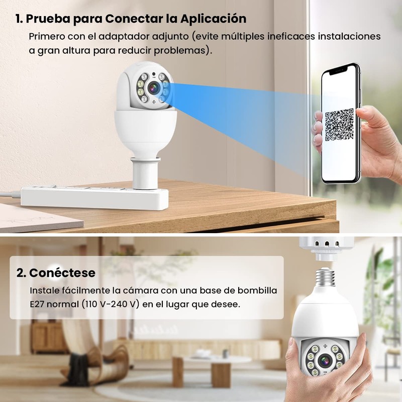 E T EASYTAO | Q05 Foco con Camara de Seguridad(Versión