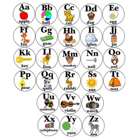 Set of 26 LEARN TO READ Complete Alphabet with Words MAGNETS - Study Teacher Child Education Reading Letters