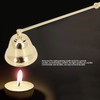3pcs Candle Snuffer Golden Iron Plating Bell Shaped Long Handle