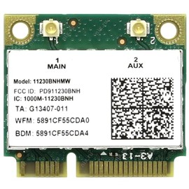 Wireless-N 1030 Media tarjeta de red Mini PCIe | 300 Mbps con soporte Bluetooth | Pieza de repuesto HMC WLAN 1230BNH Tarjeta Wi-Fi 11230BNHMW