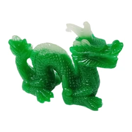 JRose Collections JR1492 Chinese Prosperity Lucky Charm Jade Dragon 7.5cm Tall