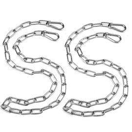 FANKUTOYS Hanging Swing Chair Chain Kit, 2 Set Stainless Steel Hardware Heavy Duty Porch Swing Hammock Chain Kit Hanging Hooks for Hammock, Rope, Tire, Tree Swings