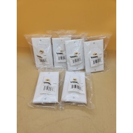 Vanco 28146W 1 Pair Binding Post Gold Decor Wall Plate White 5 Pack Lot