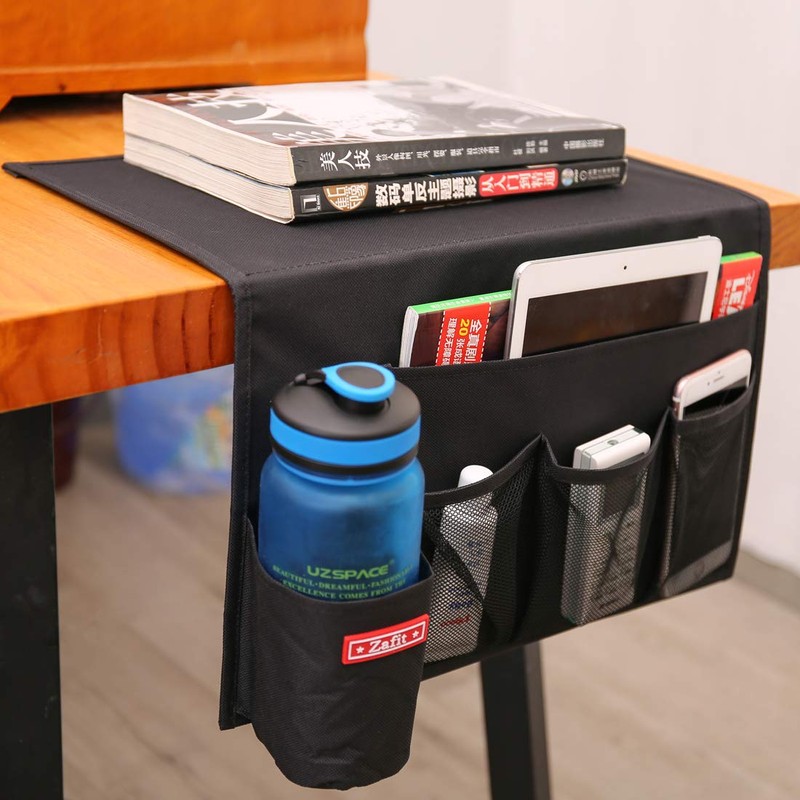 Zafit 5 Pockets Bedside Caddy, Bedside Storage Organizer for Water
