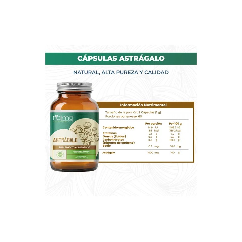 Astrágalo Adaptógeno Vegano en Cápsulas para Inmunidad y Energía