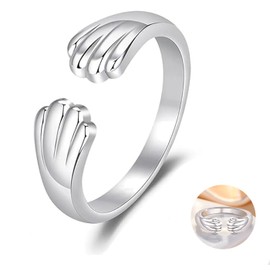 Cat Paw Ring for Women,Adjustable Cat Paw Print Ring,Cute Cat Claw Hug Ring Cat Ring Paw Print Embrace Imprint Ring,Pet Memorial Rings Statement Ring,Thanksgiving Birthday Jewelry Gift for Women