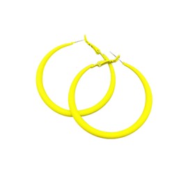 Colorful Matte Hoop Earrings 80s Hoop Earring Retro Earrings Neon Earrings Bright Fluorescence Round Hoop Earings for Women, Metal, metal