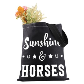 JXGZSO Horse Gift Horse Lover Gift Horse Gift Sunshine & Horses Tote Bag Equestrian Gift (sunshine & horses tote CA)