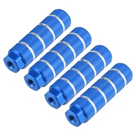 X AUTOHAUX 4pcs Aluminum Alloy Rear Foot Pegs Footrests Universal Blue for BMX MTB Bike Bicycle Fit 3/8 Inch Axles