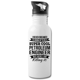 Shirt Luv Funny Petroleum Engineer Gifts Water Bottle For Men Women New Job Appreciation 20 fl oz Bottle Silver White
