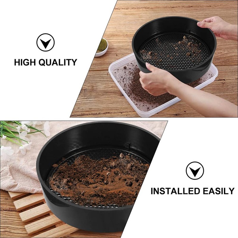 Angoily Plastic Sifting Pan, Soil Sieve Set, Round Mesh Garden