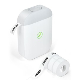 JADENS JD-11 Label Maker Machine, Wireless Bluetooth Mobile Thermal Label Printer with 3 Roll Tapes, Ink-Free with Multiple Layouts for Home, Office:_JD11 White with 3 Roll Tape