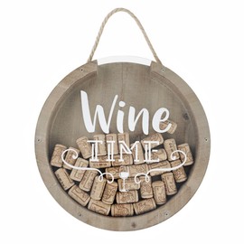 Wine Cork Holder Decor Gifts Shadow Box Wine Sign for Wine Lovers Accessories Display Storage Decorative Container (Round, 11.8"x 11.8"x1.38")