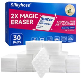 30 Pack Magic Sponge Eraser, 2X Density Extra Thick Melamine Sponge, Multi-Functional Household Cleaning Pad for Bathroom Kitchen Dish Furniture Floor Wall Cleaner, Non-Scratch Scrub Foam
