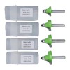 4 Pcs Roundover Router Bit 8mm Shank 5/8in 3/4in 7/8in