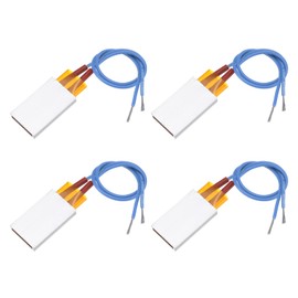 sourcing map 4 Pcs PTC Heating Element, AC DC 12V PTC Heating Plate Aluminum Shell Ceramics Polyimide Film Plate Heater 3W-75W 110C Insulated Constant Temperature Ceramic Thermostatic