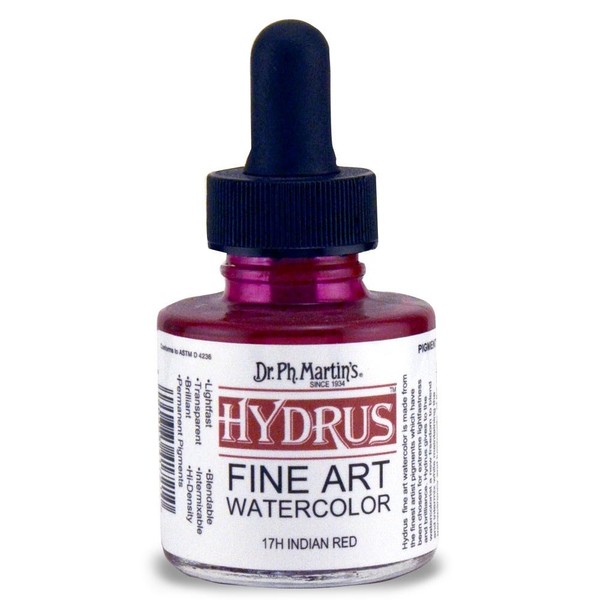 Dr. Ph. Martin's Hydrus Fine Art Watercolor, 1.0 oz, Indian Red (17H)