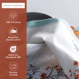 Maison d' Hermine Whitish Shabby Chique 100% Cotton Soft and Comfortable Set of 4 Napkins Perfect for Family Dinners Weddings Cocktail Kitchen (20"x20")