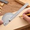 180° Angle Finder for Woodworking – 14cm Adjustable Protractor Ruler