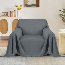 TAOCOCO Armchair Sofa Slipcover Thick Durable Couch Cover Blanket for Recliner Sofa 1 Cushion Washable Pet-Friendly Chair Couch Slipcovers Living Room Furniture Protector (71''x71'' Dark Grey)