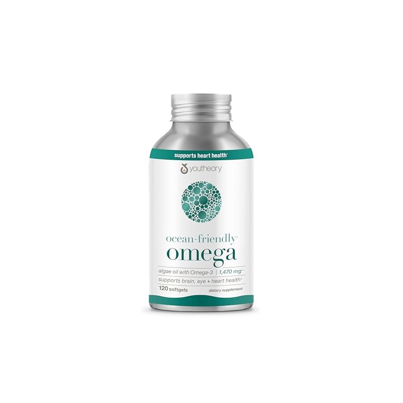 Youtheory Ocean-Friendly Omega - Vegan Algae Omega 3 Softgel -