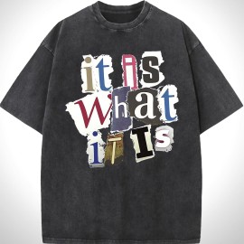 Men's 100% Cotton Washed T Shirt Festival Gift American Street Fashion CommutingColor: Brown, Size: M