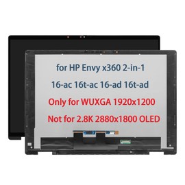 NBFIXER N86624-001 N86625-001 Touch Screen Replacement for HP Envy x360 2-in-1 16-ad 16t-ad 16-ad0013dx 16-AD0023DX 16-ad0000 16-ad0xxx 16-AD0010CA LCD Display Digitizer Assembly WUXGA 1920 x 1200