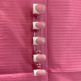 French Tip Acrylic Press ons - Length: Medium, Size: Large