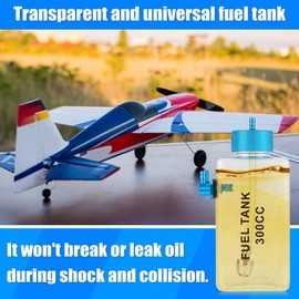 Comphic Fuel Tank Petrol Transparent Plastic Bottle 300CC CNC for RC Gas and Nitro Aeroplane