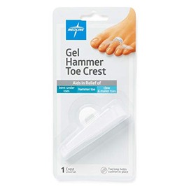 Medline Gel Hammer Toe Crest, Minimizes Pain of Hammer, Claw and Mallet Toes, Protects and Reduces Foot Pain, Reusable, Pack of 1