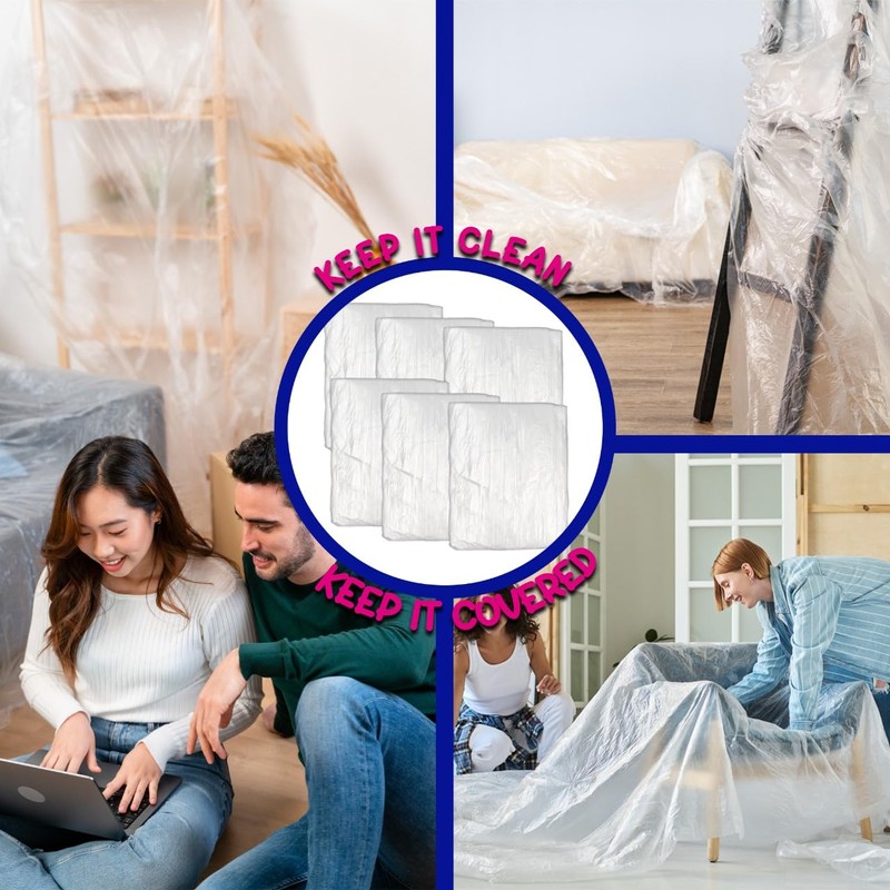 Extra Large Plastic Dust Sheets for Decorating - 12ft x