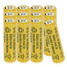 12 Packs 1.2V 800mAh NI-CD AA Rechargeable Batteries for Garden Landscaping Solar Lights, Security Lights