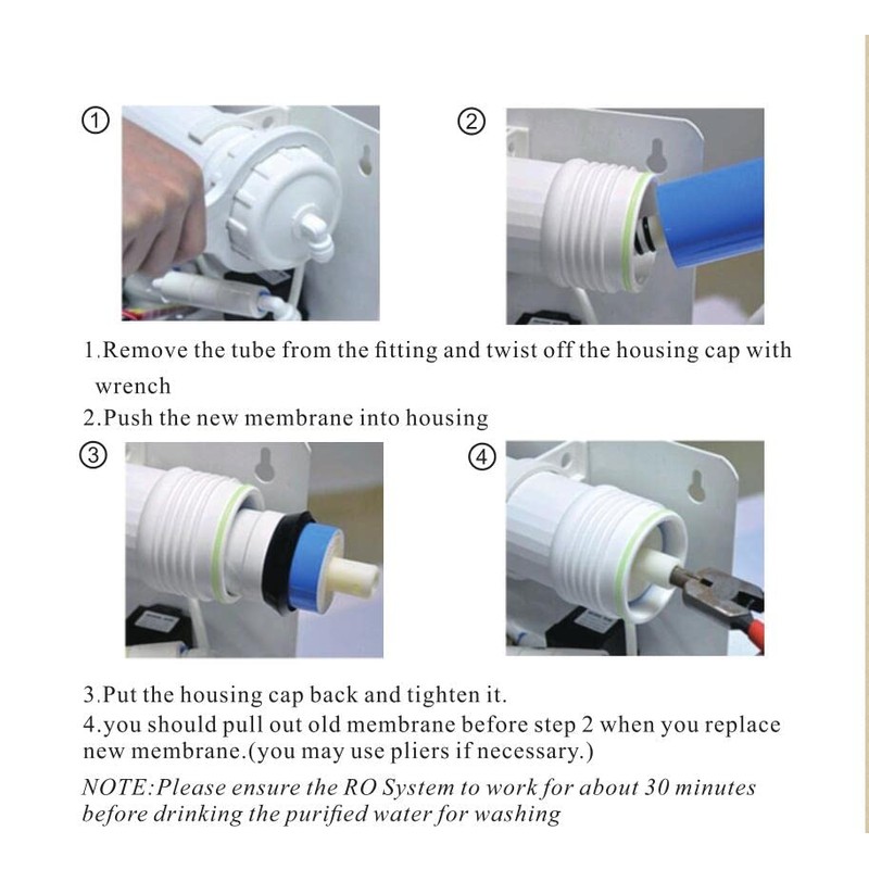 Geekpure Universal Compatible 50 GPD Reverse Osmosis RO Membrane-NSF Certificated