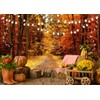 LYCGS 7X5FT Autumn Scenery Deciduous Backdrop Thanksgiving Background Pumpkin Harvest