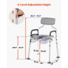 Commode Chair Adjustable Height Aluminum Alloy Raised Toilet Seat For