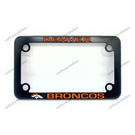 none Denver Broncos Motorcycle License Plate Frame - Black Powder Coated Metal